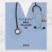 Wijnlabel voor verpleegkundigen op school wijn etiket (Enkel label)