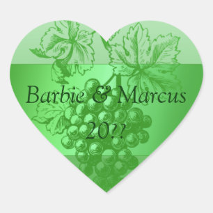 Wijnlabel voor weddenschap Groen aangepast aangepa Hart Sticker