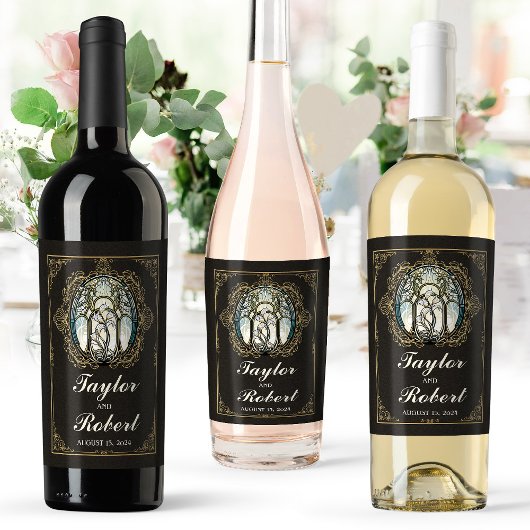 Wijnlabel voor weddenschap Kunst Nieuw Glas in loo Wijn Etiket