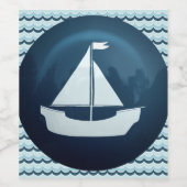 Wijnlabel voor zeilboot wijn etiket (Enkel label)