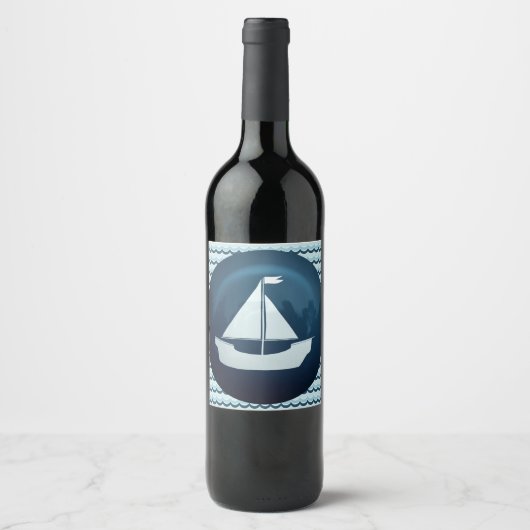 Wijnlabel voor zeilboot wijn etiket (Voorkant)