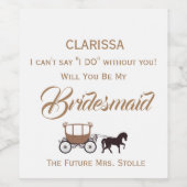 Wijnlabel voorstel aan bruiden Maid Wijn Etiket (Enkel label)