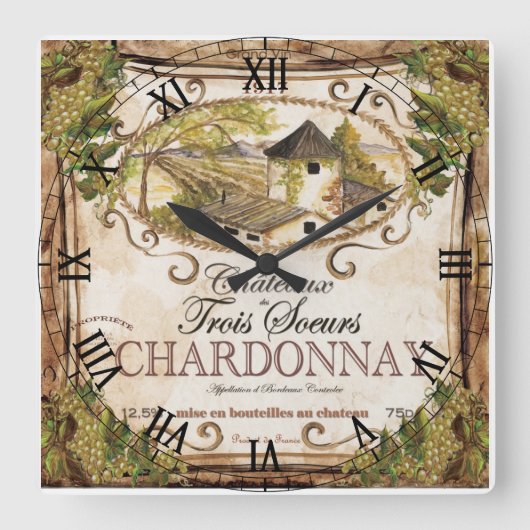  Wijnlabel wandklok (Voorkant)