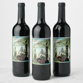 Wijnlabel. Welkom terug in het land Wijn Etiket