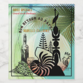 Wijnlabel. Welkom terug in het land Wijn Etiket (Enkel label)