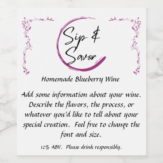  wijnlabel wijn etiket (Enkel label)