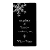 Wijnlabel winterweddenschap (zwart) etiket (Voorkant)