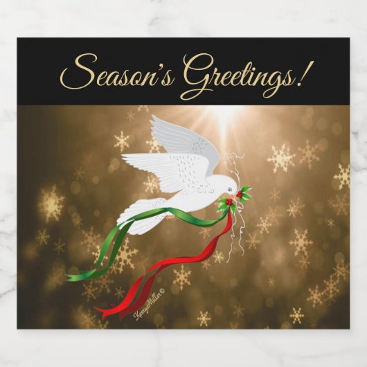 Wijnlabel Witte dove Sparkling Wijnetiket (Enkel label)