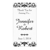 Wijnlabel zwart en wit etiket (Voorkant)