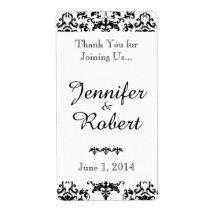 Wijnlabel zwart en wit