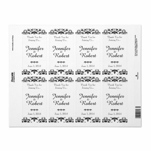 Wijnlabel zwart en wit etiket (Full Sheet)