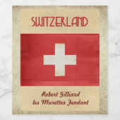Wijnlabel Zwitserland Wijn Etiket (Enkel label)