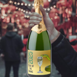 Wijnlabels Jaar van de Slang 2025 Chinees Nieuw Sparkling Wijnetiket