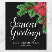  wijnlabels met elegante Poinsettia Wijn Etiket (Enkel label)