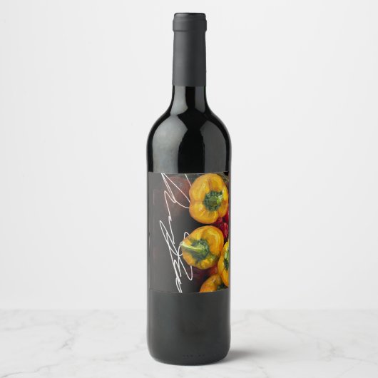 Wijnlabels met handtekening wijn etiket (Voorkant)