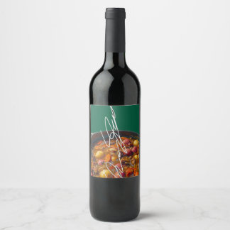 Wijnlabels met handtekening wijn etiket