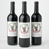 wijnlabels met Hertenkop en -krans Wijn Etiket (Flessen)
