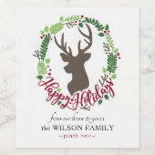 wijnlabels met Hertenkop en -krans Wijn Etiket (Enkel label)