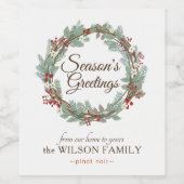  wijnlabels met rustieke krans wijn etiket (Enkel label)