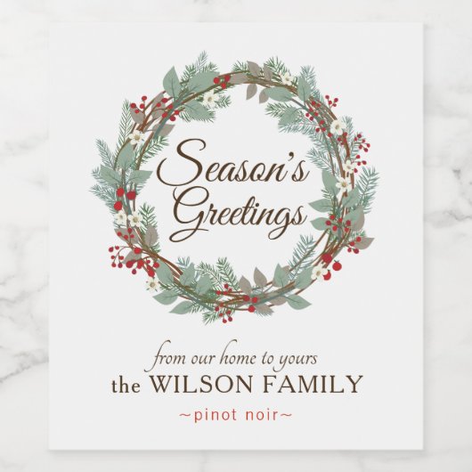 wijnlabels met rustieke krans wijn etiket (Enkel label)