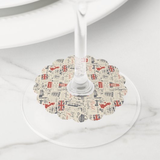 Wijnlabels uit het Verenigd Koninkrijk met een vin Wijnglaslabel (Dichtbij)