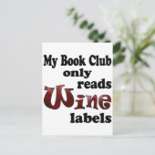 Wijnlabels voor boekenclubs briefkaart (Staand voorkant)