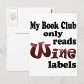 Wijnlabels voor boekenclubs briefkaart (Voorkant / Achterkant)
