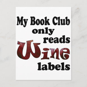 Wijnlabels voor boekenclubs briefkaart