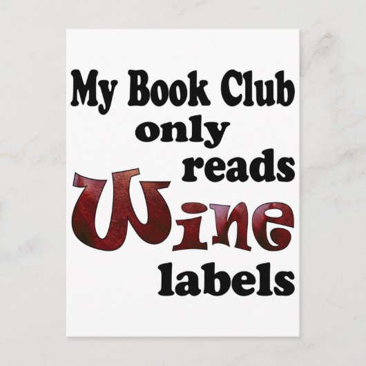 Wijnlabels voor boekenclubs briefkaart (Voorkant)