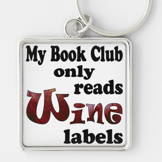 Wijnlabels voor boekenclubs sleutelhanger (Voorkant)