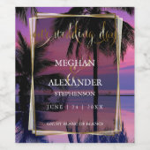 Wijnlabels voor bruiloften | Exotisch tropisch nac Wijn Etiket (Enkel label)