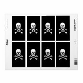 Wijnlabels voor schedel en kruisgraten etiket (Full Sheet)