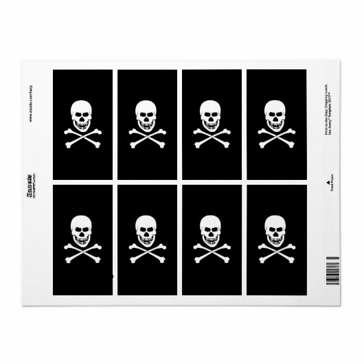 Wijnlabels voor schedel en kruisgraten etiket (Full Sheet)