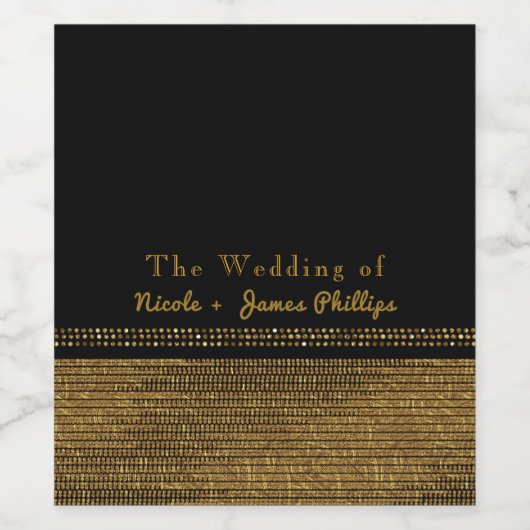 Wijnlabels voor zwarte en goudkleurige mousserende wijn etiket (Enkel label)