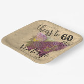 wijnland 60e verjaardag gejuich tot 60 papieren bordje (Gebogen)