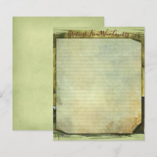 Wijnland-Briefpapier 4,5 x 5,6 inch Papier (Voorkant / Achterkant)