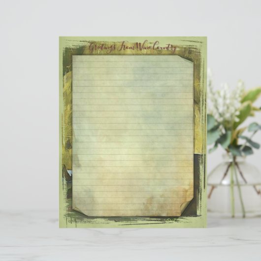 Wijnland-Briefpapier papierblad 8,5 x 11 inch (Staand voorkant)