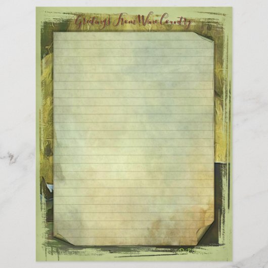 Wijnland-Briefpapier papierblad 8,5 x 11 inch (Voorkant)