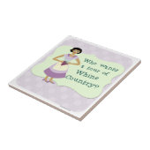 Wijnland Cartoon Houseechtgenote Character Motto Tegeltje (Zijkant)