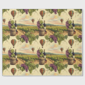 Wijnland Druiven en Hete Luchtballonnen Cadeaupapier (Vlak)