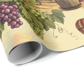 Wijnland Druiven en Hete Luchtballonnen Cadeaupapier (Rol Hoek)