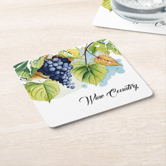 Wijnland-druiven Kartonnen Onderzetters (Schuin)