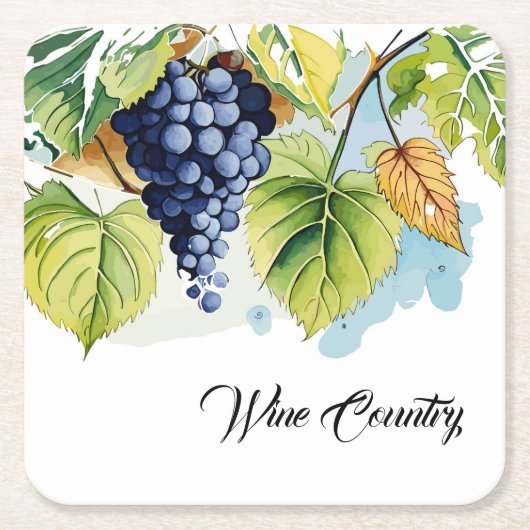 Wijnland-druiven Kartonnen Onderzetters (Voorkant)