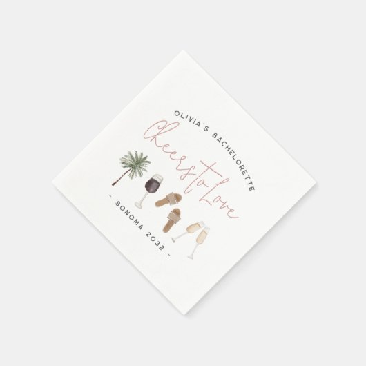 Wijnland-gepersonaliseerde Bachelorette Servet (Hoek)