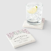 Wijnland | Gepersonaliseerde thuiswijnen Stenen Onderzetter (Zijkant)