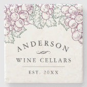 Wijnland | Gepersonaliseerde thuiswijnen Stenen Onderzetter (Voorkant)