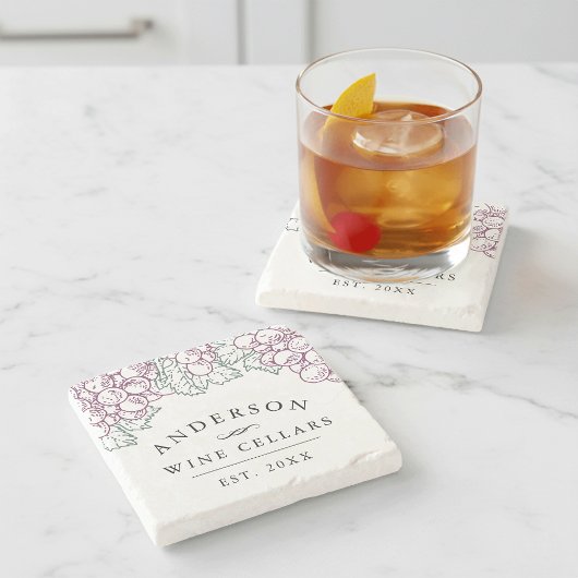 Wijnland | Gepersonaliseerde thuiswijnen Stenen Onderzetter