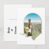 Wijnland-huwelijk Wijnthema sparen de data Aankondigingskaart (Voorkant / Achterkant)