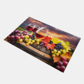  wijnland met wijn en druiven deurmat (Schuin)