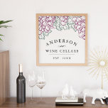 Wijnland | Persoonlijke zelfgemaakte wijn Poster<br><div class="desc">Upgrade uw vino-ervaring met deze gepersonaliseerde kunstafdruk met een arbor van druiven en druivenbladeren in een roestachtige,   stijl. Geef uw naam een persoonlijk tintje met de naam "wijnkelders" en het vastgestelde jaar. Een uniek en doordacht geschenk voor nieuwigheden,  nieuwe huiseigenaars en alle wijnliefhebbers!</div>